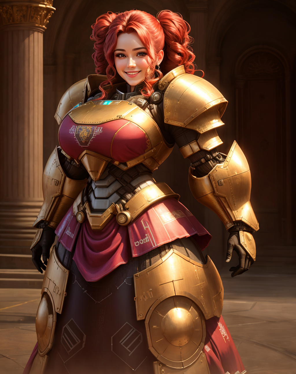 04599-1560808365-4K, Masterpiece, highres, absurdres,photorealistic, smiling, [ballgown_Parrley_armor], a woman in a [dress_suit of armor] posing.png